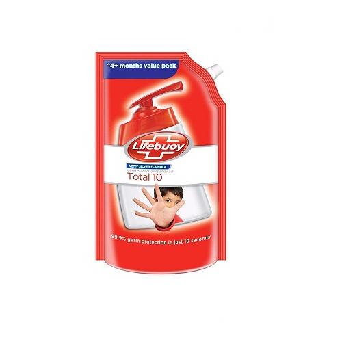 Lifebuoy Total 10 Activ Silver Formula Germ Protection Handwash Refill, 750 ml Pack of 2 Pcs