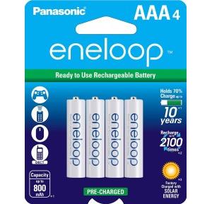 Panasonic Ni-MH Pre-Charged Rechargeable Battery Eneloop AA 2100 BK-3MCCE/4BN (Pack of 4 Pcs)