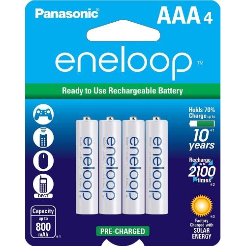 Panasonic Ni-MH Pre-Charged Rechargeable Battery Eneloop AA 2100 BK-3MCCE/4BN (Pack of 4 Pcs)