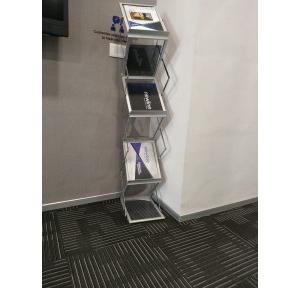 Magazine Stand Aluminium Steel Foldable Acrylic Board, A4