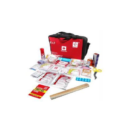 ST Johns First Aid Sports Kit Metal Red and Black  28x17x8 cm, SJF SPK