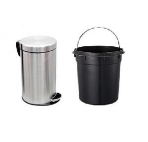 Dustbin with Plastic Bucket 24 Gauge Size 10x12 Inch SS202 11 Ltr