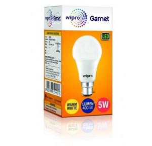 Wipro LED Bulb 5W B-22 Base Warm White