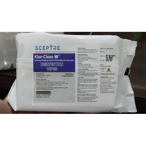 Sceptre Klor-Clean Disinfectant Wipes Iso Propyl Alcohol 70%, Size: 15x20 cm (Packets of 30 Wipes)