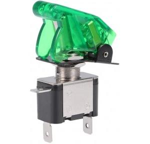 Toggle Switch With Green Cover 20A 12V
