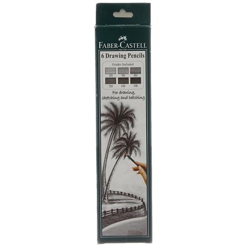 Faber-Castell Graded Drawing Pencil - Pack of 6 (Black)