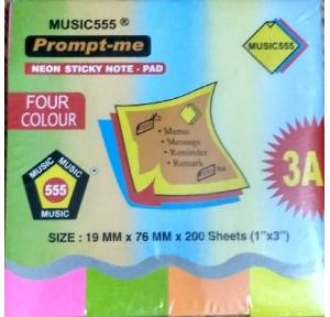 Music555 Sticky Note Pad 1x3 Inch, 100 Sheets