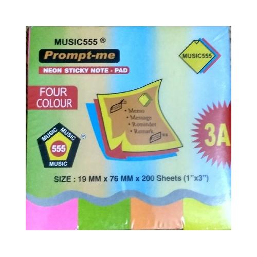 Music555 Sticky Note Pad 1x3 Inch, 100 Sheets