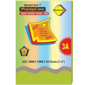 Music555 Sticky Note Pad 2x3 Inch, 100 Sheets
