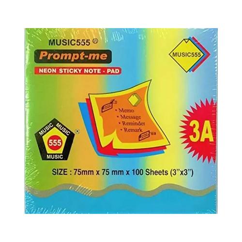 Music555 Sticky Note Pad 3x3 Inch, 100 Sheets