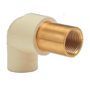 Ashirvad Elbow Long 70000671 Flowguard Plus CPVC Brass  3/4 x 1/2 Inch CPVC 90 Degree 20 x 15 mm Pack of 10