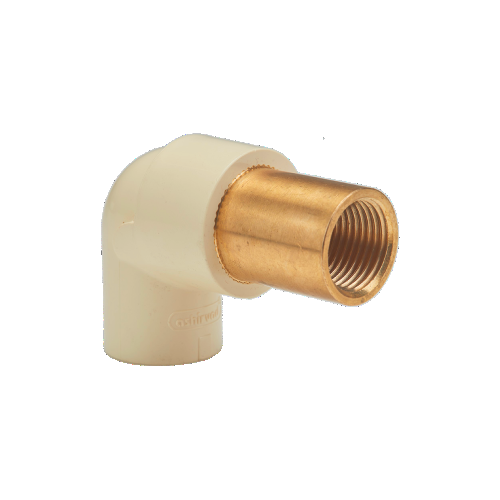 Ashirvad Elbow Long 70000671 Flowguard Plus CPVC Brass  3/4 x 1/2 Inch CPVC 90 Degree 20 x 15 mm Pack of 10