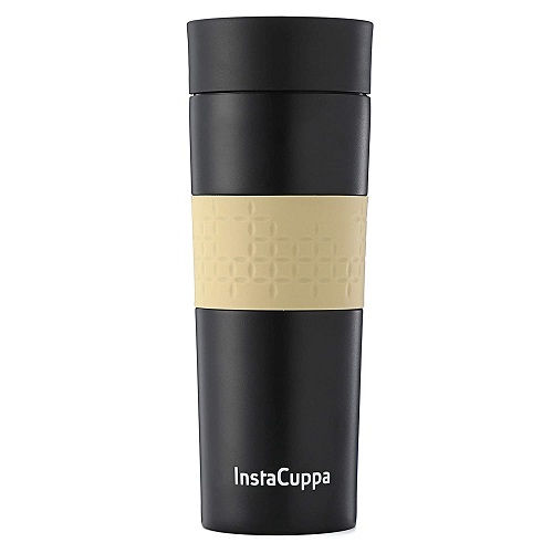 InstaCuppa Vacuum Insulated Coffee, Tea Travel Mug 400 ml Black