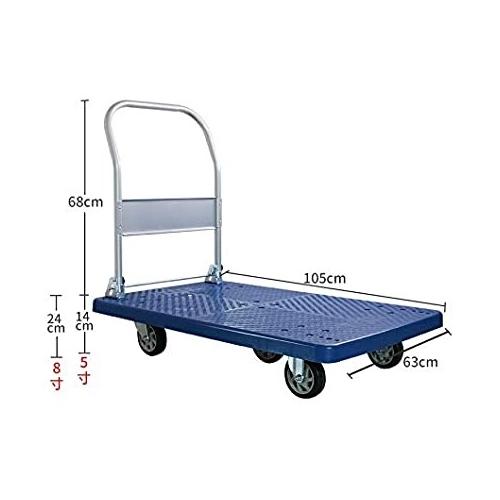 Equal Foldable Platform Trolley Blue 63x105 cm 500 Kg, Wheel: 5 Inch