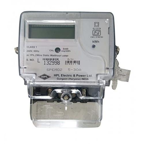 HPL Single Phase 2 Wire 10-60 A Electronic Energy kWH Meter, LCD Display, Model No. SPEM36