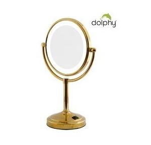 Dolphy Vanity Mirror 2 Sided Gold 8 Inch, DMMR0026