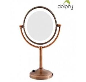 Dolphy Magnifying Mirror With 2 Side LED Mirror  Copper 8 Inch, DMMR0025