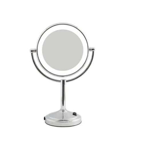 Dolphy LED Tabletop Magnifying Mirror Silver 8 Inch, DMMR0024