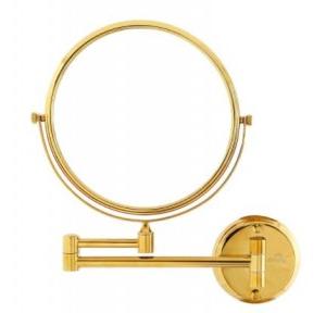 Dolphy Magnifying Mirror Brass And High Polished Chrome Material Gold 8x1x8 Inch, DMMR0005