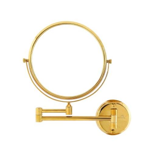 Dolphy Magnifying Mirror Brass And High Polished Chrome Material Gold 8x1x8 Inch, DMMR0005