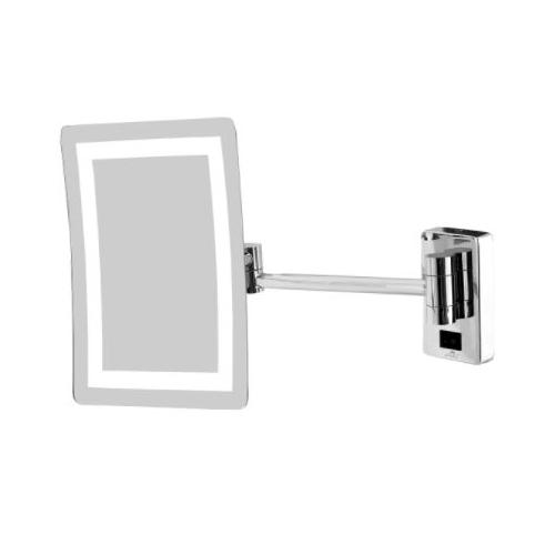 Dolphy Frameless LED Magnifying Mirror Brass Silver 8 Inch, DMMR0015