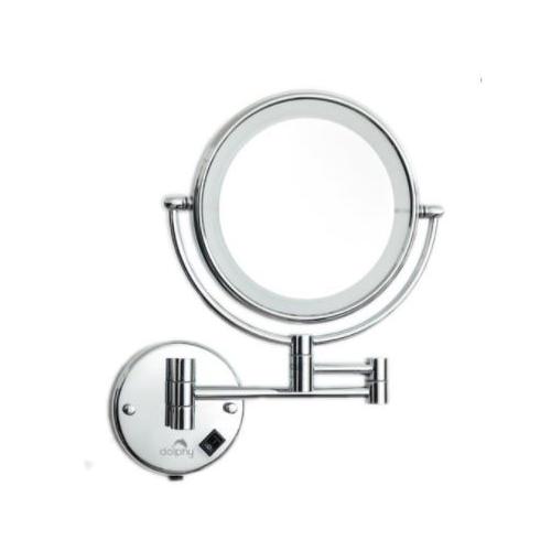 Dolphy LED Magnifying Mirror Stainless Steel and Brass Silver 8 Inch, DMMR0009