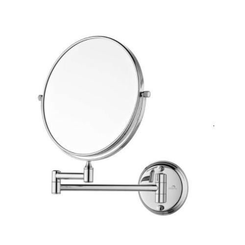 Dolphy Magnifying Makeup & Shaving Mirror Stainless Steel and Brass Silver 8x1x8 Inch, DMMR0001