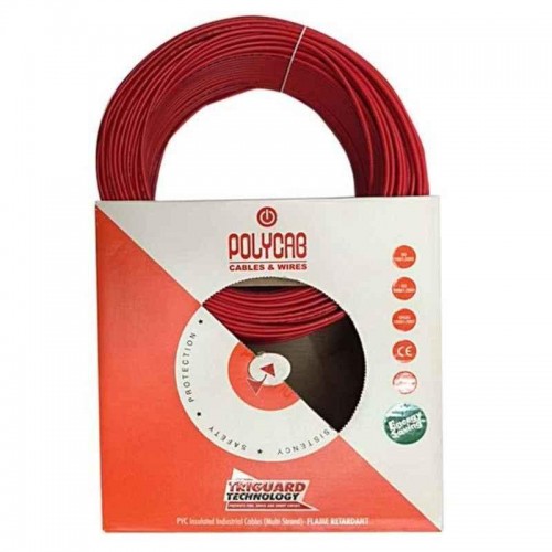 Polycab FR PVC Insulated Industrial Flexible Cable 2.5 Sqmm 1 Core Red 100 Mtr