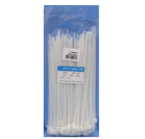 PVC Cable Tie White, 150 mm (100 Pcs)
