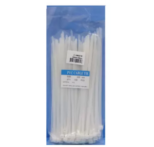 PVC Cable Tie White, 200 mm (100 Pcs)