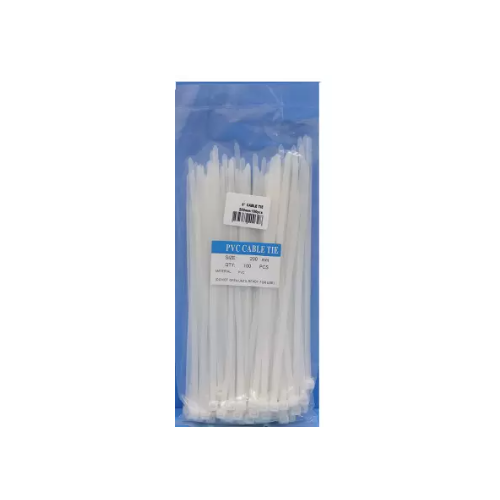 PVC Cable Tie White, 200 mm (100 Pcs)