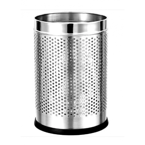 SS202 Dustbin With Hole 10x14Inch