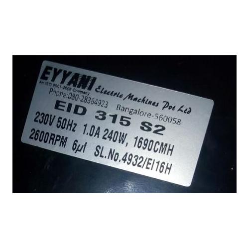 Eyyani Inline Exhaust Fan Motor 240W 2600RPM EID 315 S2