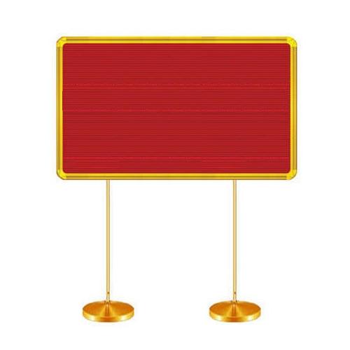 Manual Welcome Board Brass Stand With Double Pole Red Back Fabric 3x4ft  With Alphabets 1Inch (6 Set) Capital Letters (A-Z) 100 Pcs/Set