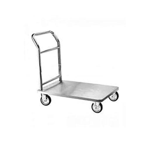 SS Trolley with Supporting Bars and Rubber Wheels with Bolt and Nut (3 *2 Ft), SS 304 Grade, 300 Kg Capacity