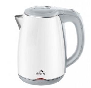 Dolphy Electric Kettle 304 Stainless Steel + ABS White 1500-1800W 1.2 Ltr, DKTL0028