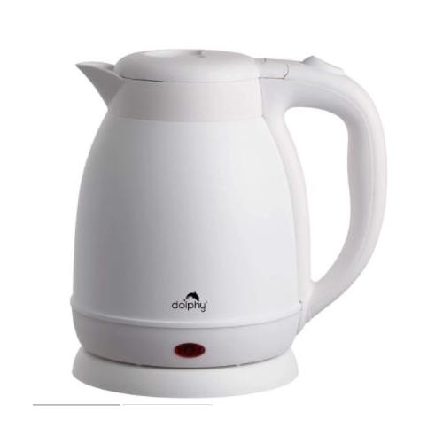 Dolphy Electric Kettle 304 Stainless Steel + ABS White 1200-1400W 1.2 Ltr, DKTL0027