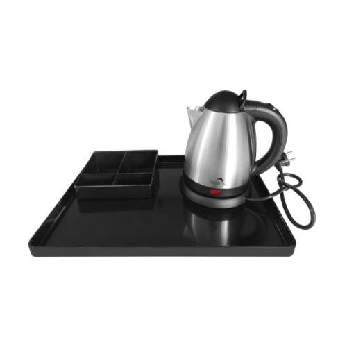 Dolphy Electric Kettle with Tray Set DKTL0026 304 Stainless Steel Black 1000-1200W 0.8 Ltr