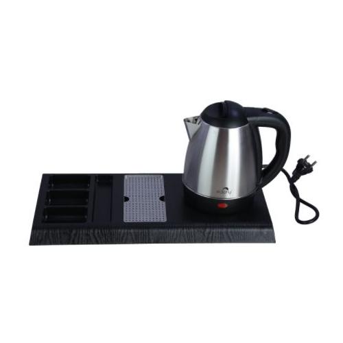 Dolphy Electric Kettle with Tray Set 304 SS+ABS (Food Grade) Black 1350-1600W 1.2 Ltr, DKTL0006