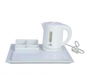 Dolphy Electric Kettle with Tray Set ABS (Food Grade) White 1350WÃ?  0.8 Ltr, DKTL0004