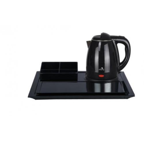 Dolphy Automatic Electric Kettle with Tray Set 304 Stainless Steel + Food grade PP Black 1350-1600W 1.2 Ltr, DKTL0016