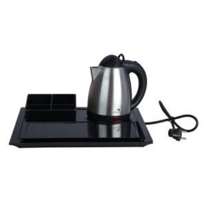 Dolphy Electric Kettle with Tray Set 304 Stainless Steel Black 1000-1200W 0.8 Ltr, DKTL0003