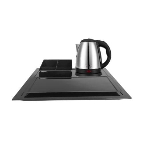 Dolphy Electric Kettle with Tray Set 304 Stainless Steel  Black 1350-1600W 1.2 Ltr, DKTL0023