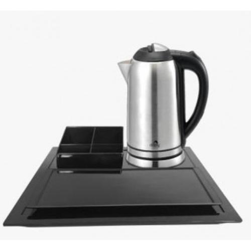 Dolphy Electric Kettle with Tray Set 304 Stainless Steel  Black  1 Ltr, DKTL0033