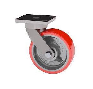 Full Caster 50x25mm Red PU trolley wheels with nut & bolt