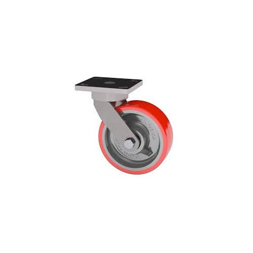 Full Caster 50x25mm Red PU trolley wheels with nut & bolt