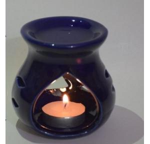 Pure Source Ceramic Aroma Burner Blue With 1 Tea Light Candle