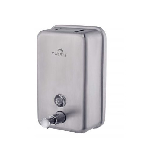 Dolphy Liquid Soap Dispenser DSDR0100 Silver Rectangle Manual SS304 1100ml