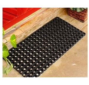 Anti slip Rubber Hollow Mat Black 18x30 Inch