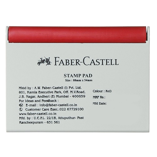 Faber Castell Red Small Stamp Pad, Size: 88 mm x 54 mm